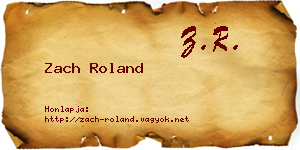 Zach Roland névjegykártya